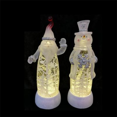 China Led movements and lighting+glitter sparks inside New Water Swirling Lantern Led Santa Claus Scene Water And Snow Globe Spinning Lantern Led Light For Christmas Decoration Gift for sale