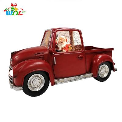 China 2020 Luminous Resin Christmas Navidad Hot Selling/Gift/Souvenir Christmas Truck Lantern Christmas Ornament Acrylic Santa Lighted Snow Globe Lantern Festival Decoration for sale