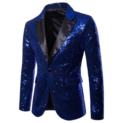 China Free Shipping Anti-Shrink Sequin Anti-Shrink Cloak Dress Club Wear Men's Casual Performance Suit for sale