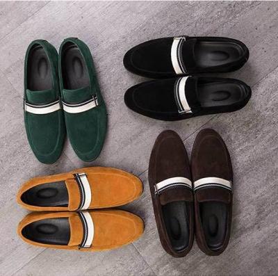 China Business Casual Men's Small Leather Shoes New Web Frosted Oversized Lightweight Lightweight for sale