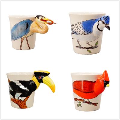 China 3d Ceramic Bird Shaped Coffee Mug Sustainable Mug 3d Coffee Mugs 3D for sale