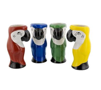 China Viable Ceramic Parrot Shape Handmade Ceramic Tiki Mug Parrot Tiki Mug Amazon Custom Hit 2019 Mug for sale