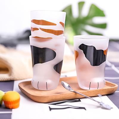 China Tiger Paws Office Coffee Tumbler Breakfast Milk Porcelain Cat Cup Viable Creative Cute Mug Cat Paw Cup Glass Mug for sale