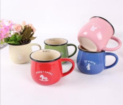 China Cheap Viable Classic Modern Colorful Coffee Mug Enamel Mug In Rim Enamel Mug for sale