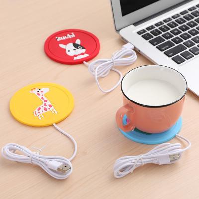 China Original Viable Wood Grain Cup USB Cartoon Heater Drink Warmer Mat Keep Drink Warm Heater Cup Mugs Coaster for sale