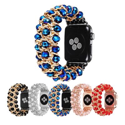 China Wholesale ESEEKGO Daily Life Replacement Charm Beaded Watch Bands For Apple Watch Iwatch Beads for sale