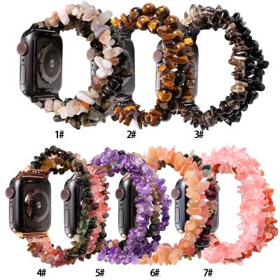 China Gems & Stones ESEEKGO Original Stone Watch Strap with Beaded Beaded Watch Band for Apple for sale