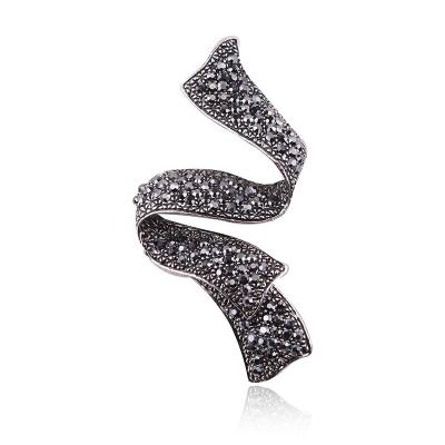 China ALLOY European and American Popular Brooch Alloy Bowknot Rhinestone Brooch Luxury Jewelry for sale