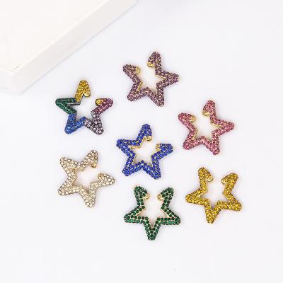 China Fashionable Personality Rainbow Star Ear Stud Ear Stud Five-pointed Bone Ethnic No Pierced Earrings Female for sale