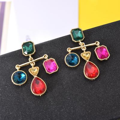 China FASHIONABLE female jewelry of European and American high-end simple cross crystal earrings of retro earrings for sale