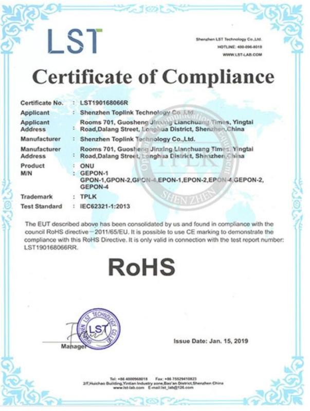 RoHS - Shenzhen Top Link Technology Co., LTD