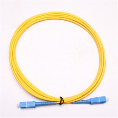 China SC-UPC SX SM 3M Optical Fiber Patchcord PVC SM Optical Fiber Cable Jumper Cord for sale