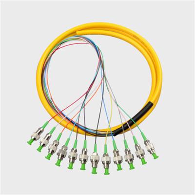 China 1.5M Singlemode Fiber Optic Pigtail LSZH FC APC 12 Core Premise Installations for sale