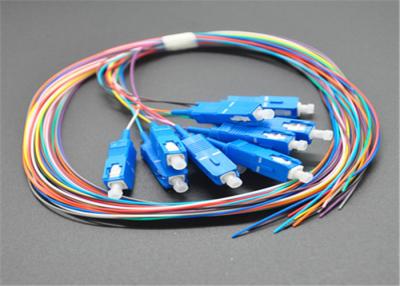 China Simplex Pigtail Fiber Optic Cable  12 Cores SC UPC For Telecommunication Networks for sale