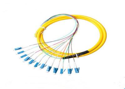 China Single Mode Fiber Optic Pigtail  12 Core LC Connector Pigtail 1.5m ODF for sale