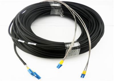 China LC UPC 4 Core Fiber Optic Drop Cable Black DX Fiber Optical Patch Cable Jumper for sale