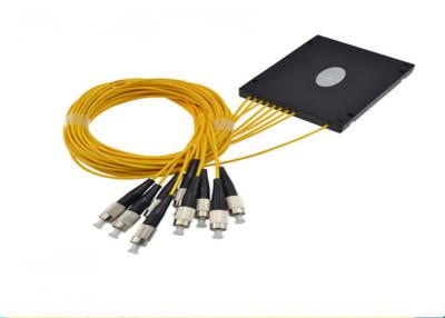 China FTTX PON Optical Wire Splitter PLC Splitter ABS Box ABS FC UPC 1x8 1m 2.0mm for sale