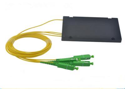 China Single Mode Optical PLC Splitter 1x3 1m 2.0mm ABS Box SC / APC For FTTH Coupler for sale