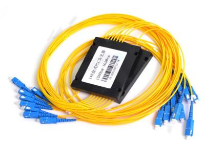 China ABS SC UPC PLC Optical Splitter Single Mode Coupler Box 1x8 1m 2.0mm For CATV for sale