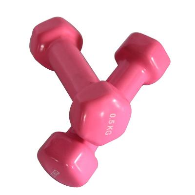 China Durable Fitness Hex Dumbbell Woman Used Color Vinyl Dumbbell For Sale for sale