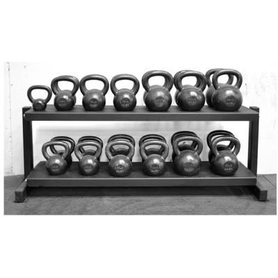 China Black Cast Iron Kettlebell Two Layers Steel Kettlebell Fitness Rack Storage Rack for sale