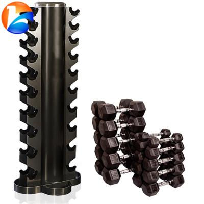 China Rubber Dumbbell Rack Hex Dumbbells Rack for sale