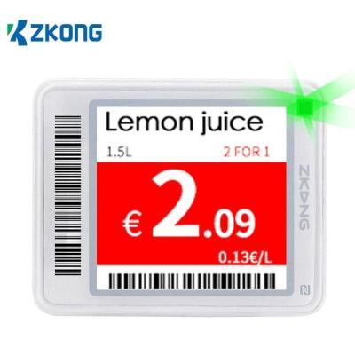 China Supermarket Pricing Zkong Custom High Quality Electronic Price Tag EEL Nfc Shelf Label Electronic Price Tag for sale