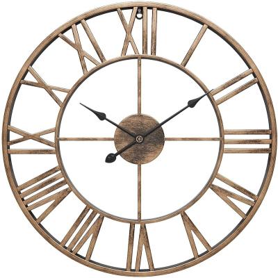 China FREE SAMPLE Large Roman Digital Radio Wall Clock, Quiet Non-Ticking Battery Operated, Large Metal Quartz Round Wall Clock for sale