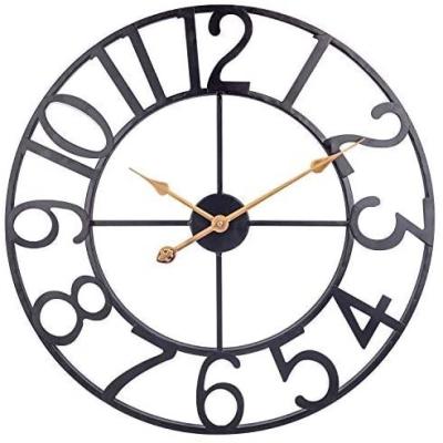 China FREE SAMPLE Metal Radio Wall Clock, Large Vintage Black Euro-Arabic Wall Clock, Silent Non-Ticking Battery Operated for sale