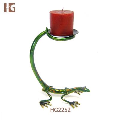 China Hot Selling China Decoration Metal Art Gecko Sculpture Candle Holder Abstract for sale