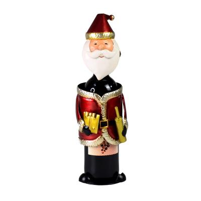 China Viable Christmas Santa Claus Wine Rack, Metal Wine Rack for Christmas Home Decor and Wine Lover for sale