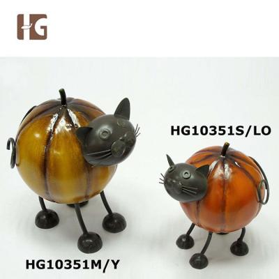 China 2017 China Christmas Factory Supply Directly Metal Opens Pumpkin Cat for sale