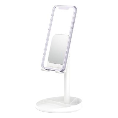 China WiWU Convenient 2 in 1 Mobile Phone Desktop Holder with Accessories Easy Storage Mirror Flexible Use Phone Holder for sale