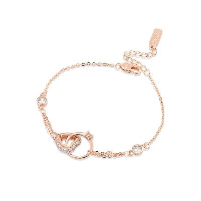 China FASHIONABLE new ladies hollow diamond ring net heart-shaped net celebrity recommended niche design sense bracelet girls for sale