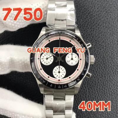 China Chronograph Automatic Mechanical Watch Paul 6263 Sandblasted Best Edition 40mm Panda Dial Chronograph A7750 Movement for sale