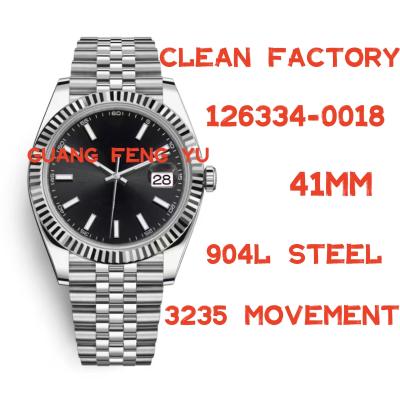 China Factory Clean 1:1 Best Edition 904L Steel Black Dial 41mm Auto Date 126334 Mechanical Watch On Jubilee Strap VR3235 for sale