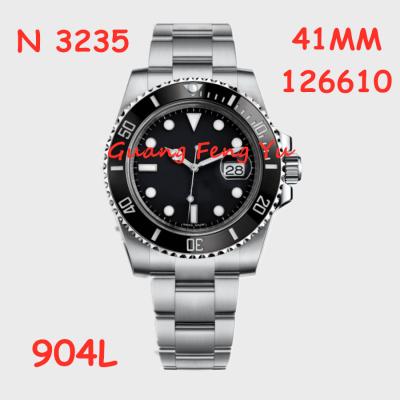 China 1:1 Mechanical Black Ceramic Watch 41MM M126610LN NOOB Date Mens Best Automatic Mens Watch 41MM Black Dial SS Case And Strap A3235 V12 for sale