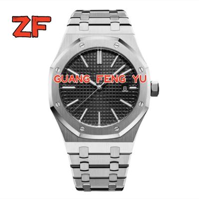 China 1:1 SS ZF Best Edition 1:1 Black Textured Dial Automatic Mechanical Watch 41mm Auto Date 15400 On SS Super Strap V2 SA3120 Clone for sale