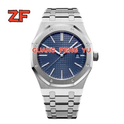 China 1:1 SS ZF Best Edition Automatic Mechanical Watch 41mm 15400 Blue Textured Dial On SS Super Strap SA3120 V2 Clone for sale