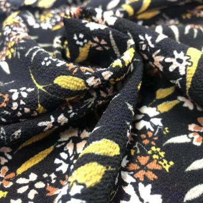 China Design Rose Polyester Woven Fabric Printing Anti-static 100% Recycled Polyester Chiffon Customized Fabric for sale