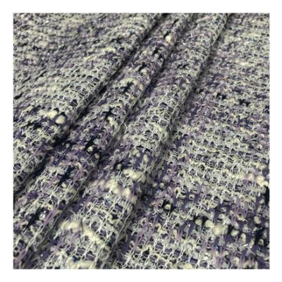 China Gucce colorful breathable lurex super soft luxury metallic jacquard woven polyester tweed fabric for women plus size sweaters sweaters for sale