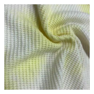 China Factory 4 way organic original stretch spandex various color tie dye waffle knit fabric hacci for sale