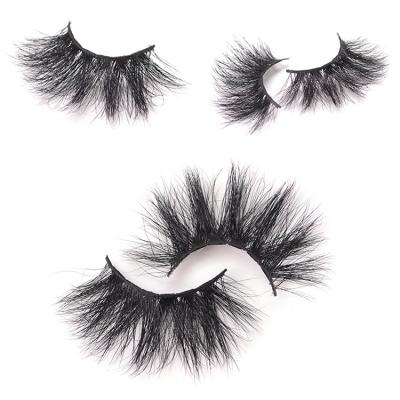 China Dramatic 5d 25mm natural wholesale custom long eyelash packaging box lashes natural mink eyelsh for sale