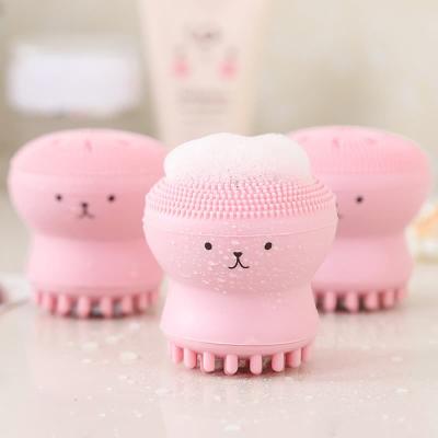 China Angular Blush Soft Cute Silicone Face Scrubber Exfoliator Brush Octopus Massage Facial Cleansing Brush for sale