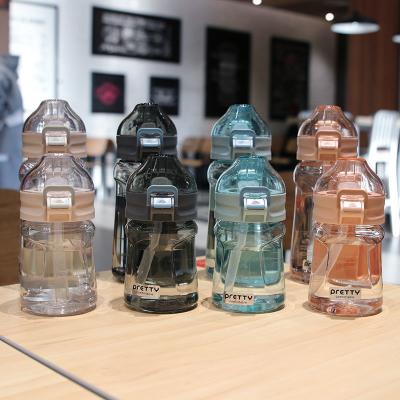 China Sustainable Plastic Water Bottle Straw Kids School Kids Drinkable BPA Free Kids Drink Cute School Water Bottle for sale