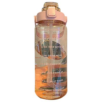 China Viable With Straw Buck And Coeds Portable Sports Kettle Large Capacity 2000ml Casual Plastic Water Bottle for sale