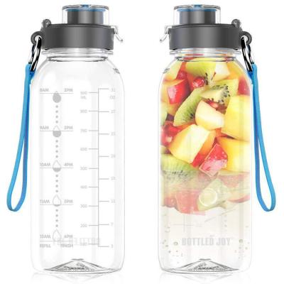 China 32oz 1L Sustainable Drinking Sports for Workouts Camping Gym and Outdoor Activity Motivational Water Bottle with Time Marker Reminder for sale