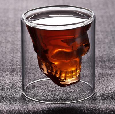 China New Modern Hot Design Double Wall Main Wall Bone Wine Glass Cup Borosilicate Glass Whiskey Mug Cocktail Cup for sale