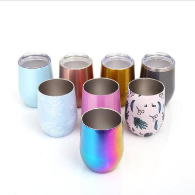 China Minimalist 304 Stainless Steel Water Wine Cup Vacuum Insulated Double Eggshell Can Be Egg Cup 12oz Customized for sale