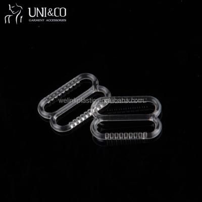 China Other Lingerie Accessories Plastic Transparent Ring Slider Adjuster Bra with Teeth for sale